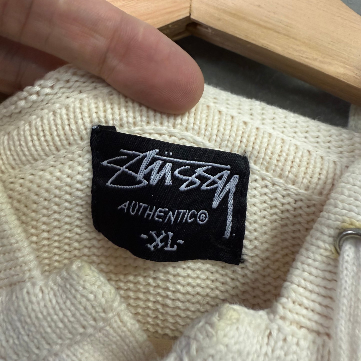 00's STUSSY コットン ニット パーカー ステューシー