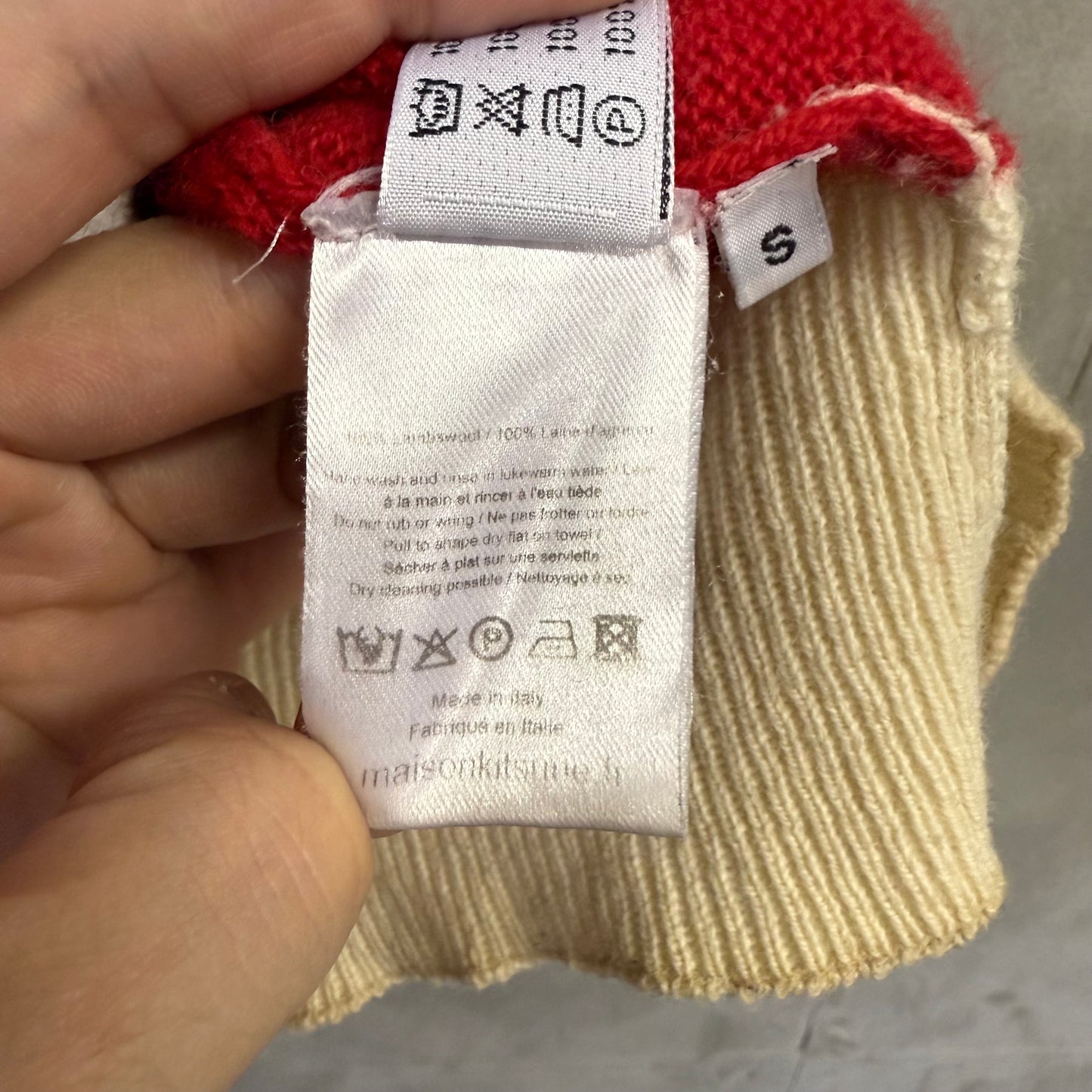 MAISON KITSUNE トリコロール ボーダー ウールセーター イタリア製