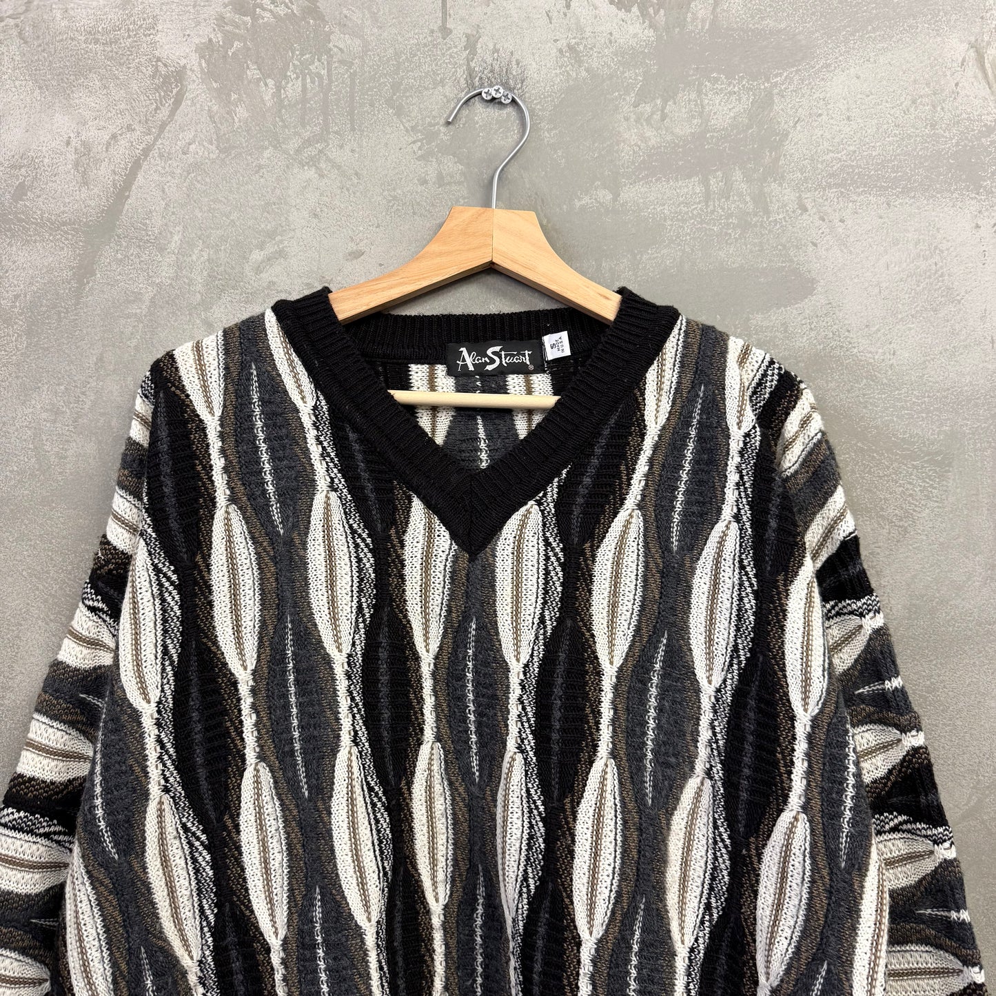 Alan Stuart USA製 3Dニットセーター 手編み