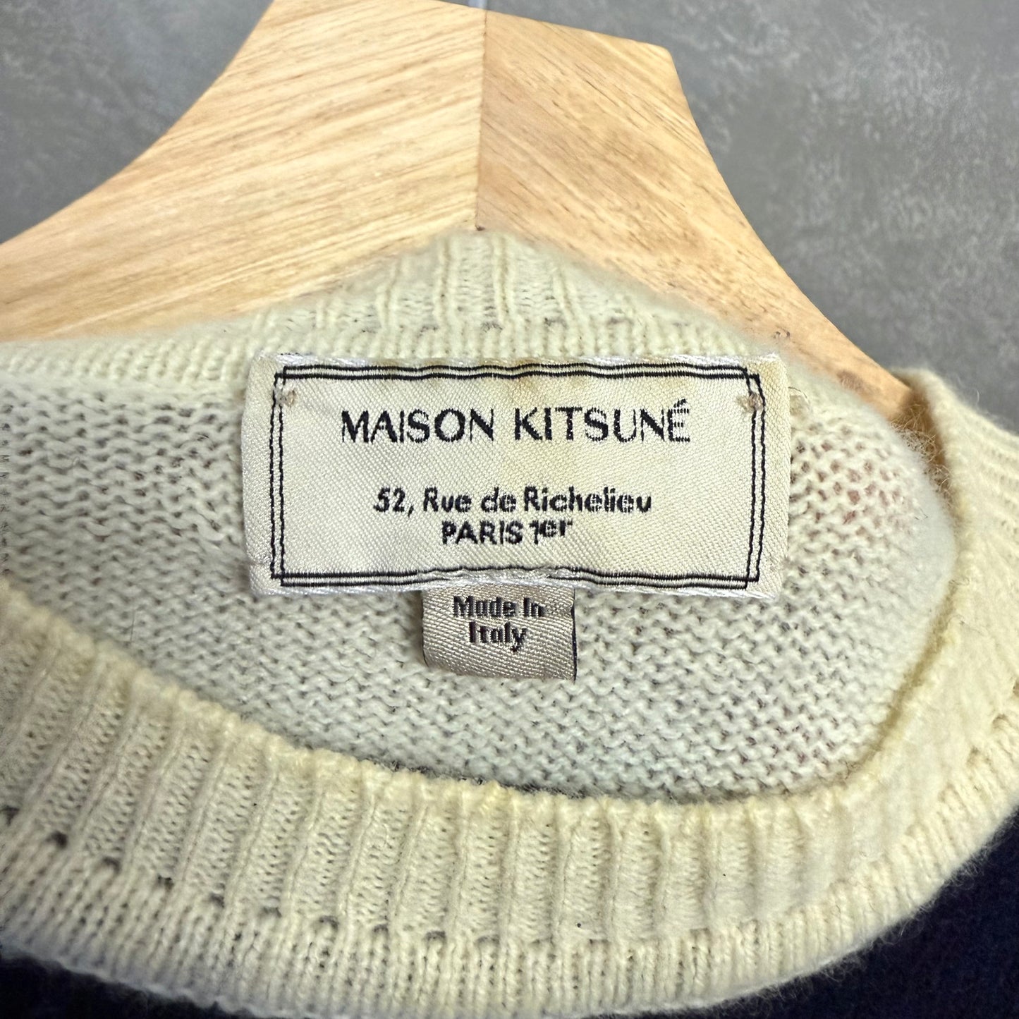 MAISON KITSUNE トリコロール ボーダー ウールセーター イタリア製