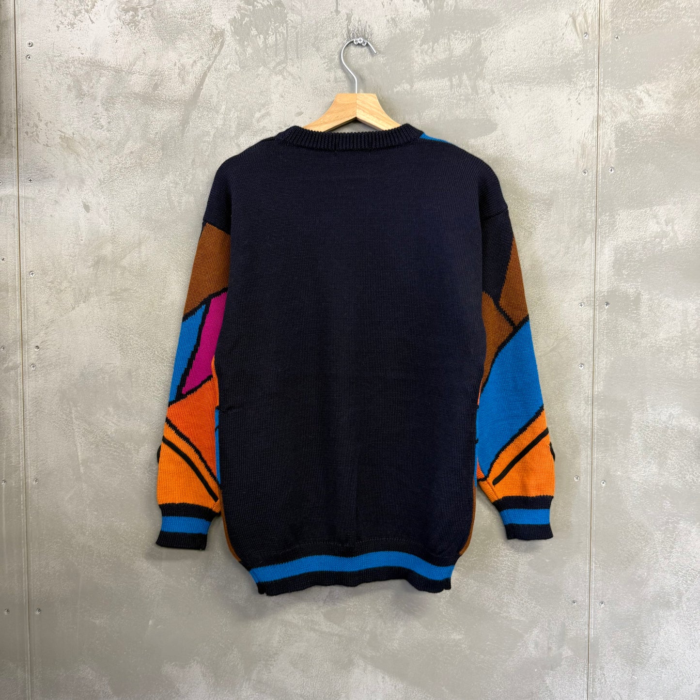 90's ROCEAN 3D ニット セーター クレイジーパターン 昭和レトロ