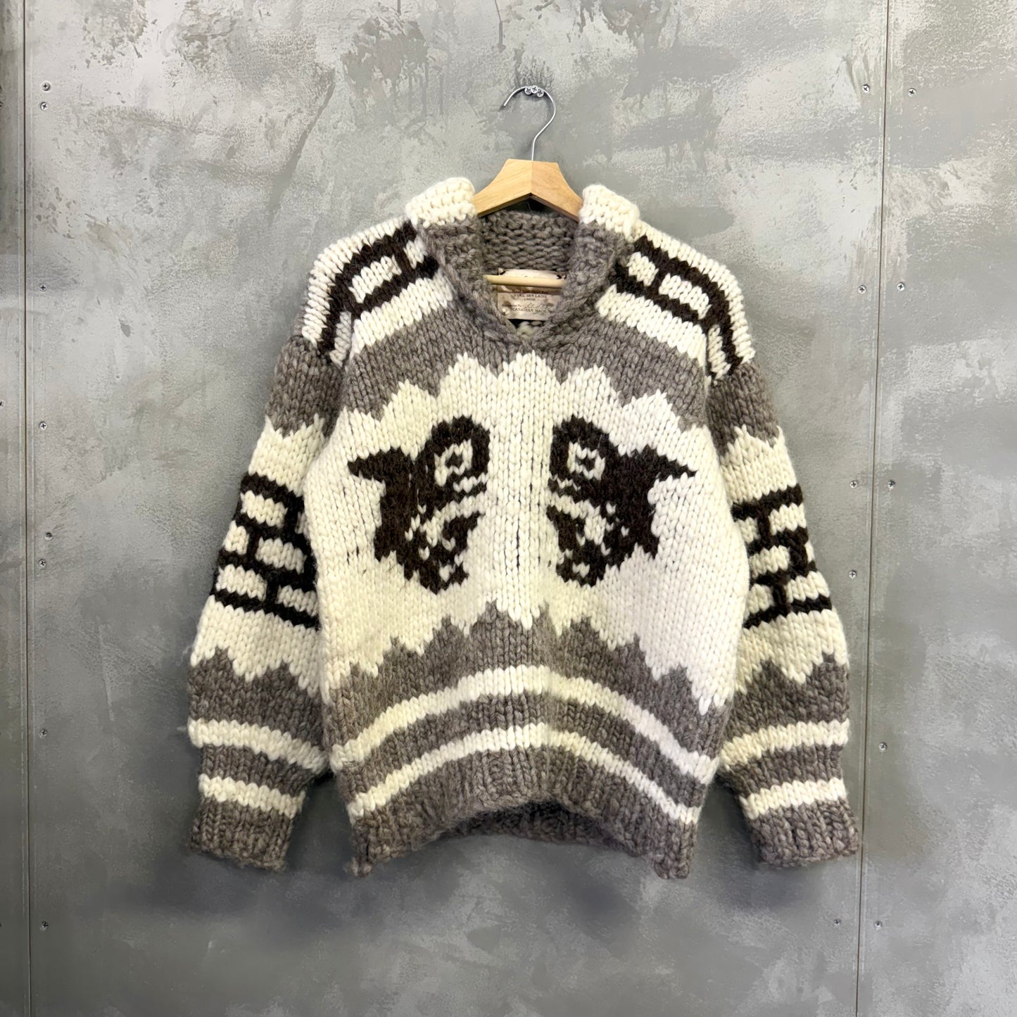 Cowichan Indian Knit カナダ製 ウール カウチンニットセーター