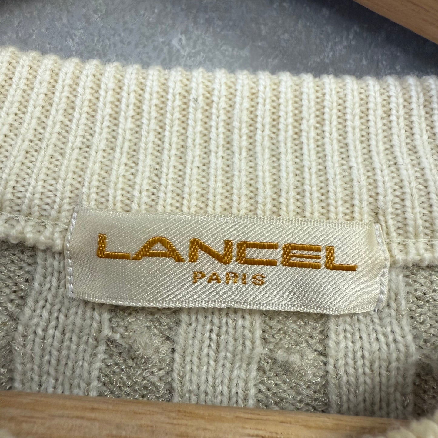 90's LANCEL 3D デザイン ニットセーター 日本製 ランセル