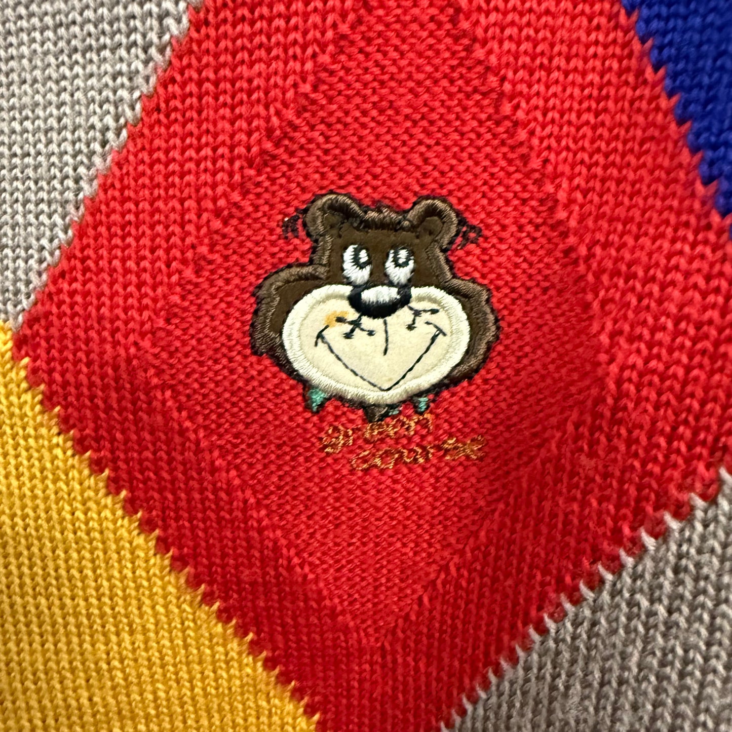 90's 日本製 ニットセーター 熊 アニマル柄