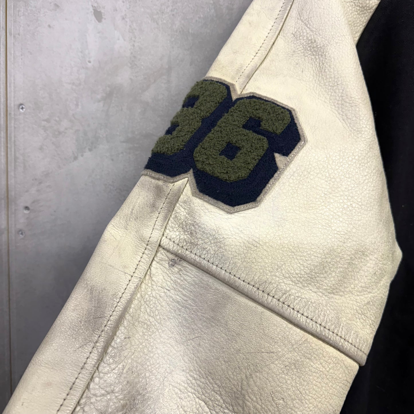 CRACK Sporting goods ウールスタジャン 牛皮 レザー