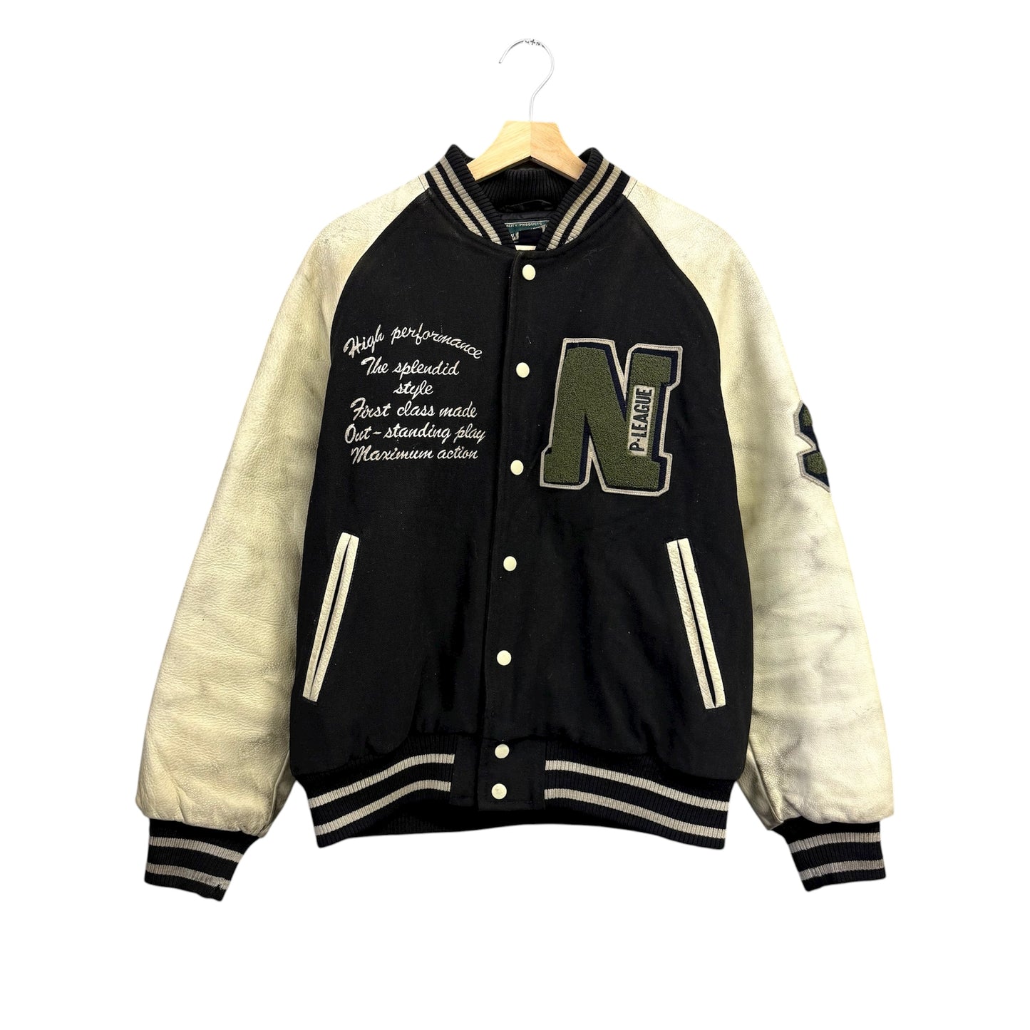 CRACK Sporting goods ウールスタジャン 牛皮 レザー