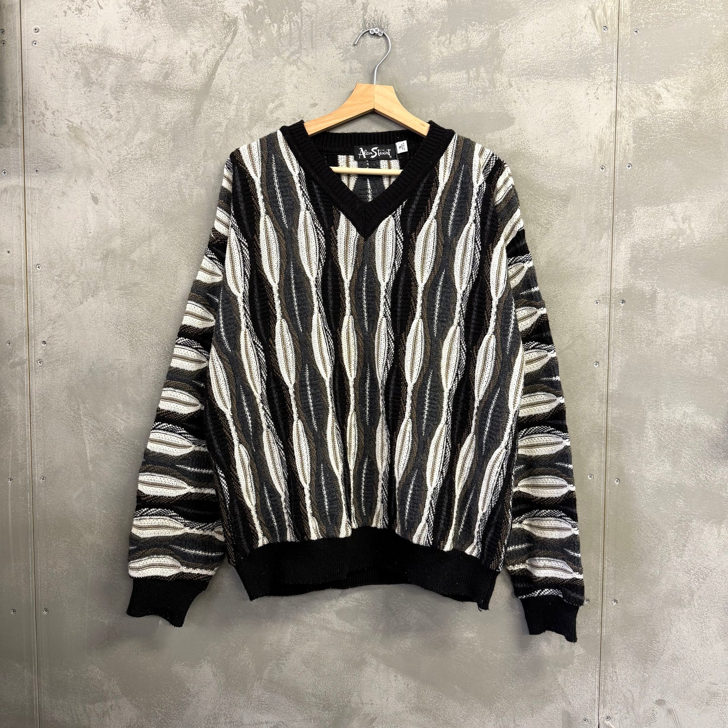 Alan Stuart USA製 3Dニットセーター 手編み