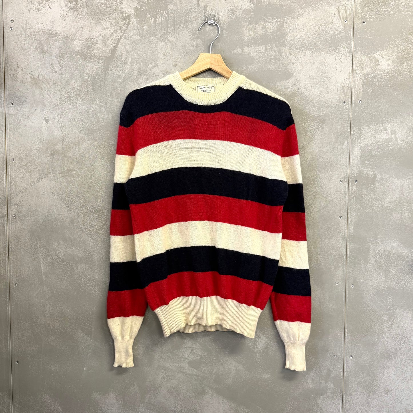 MAISON KITSUNE トリコロール ボーダー ウールセーター イタリア製