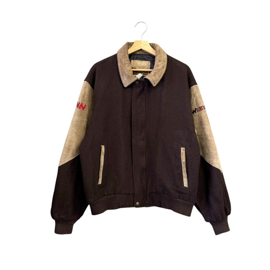 90's USA製 wrangler PBR ウール レザースタジャン