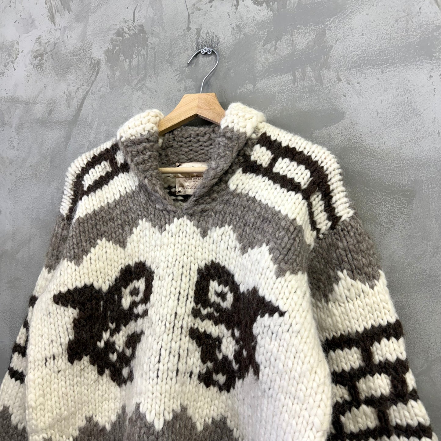 Cowichan Indian Knit カナダ製 ウール カウチンニットセーター