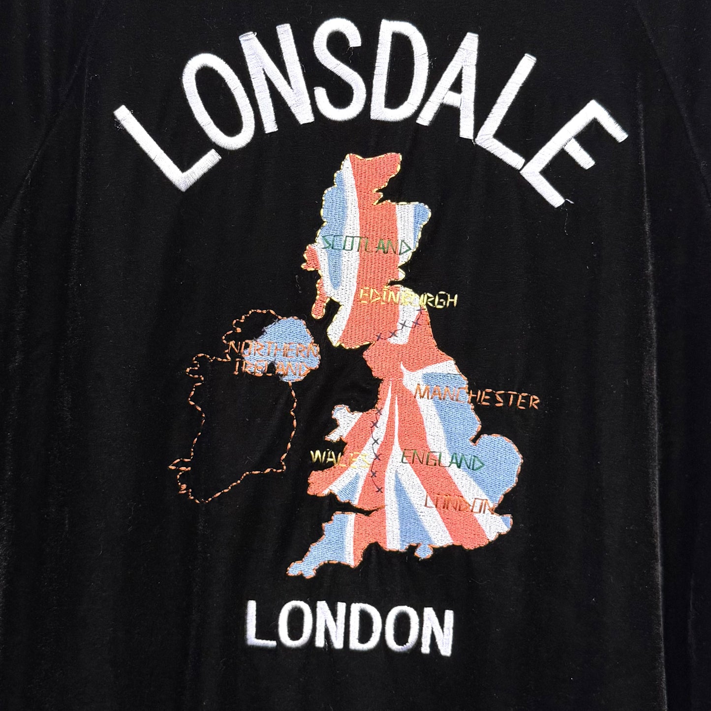 LONSDALE×メンズビギ ベロアトラックジャケット 刺繍 ロンズデール