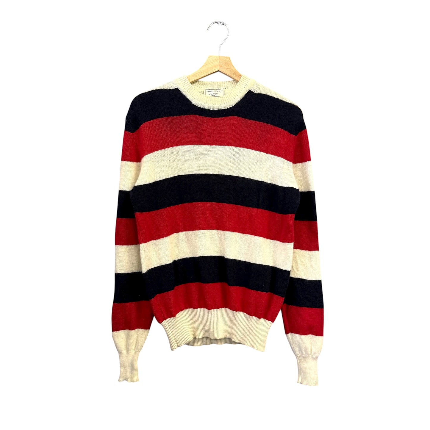 MAISON KITSUNE トリコロール ボーダー ウールセーター イタリア製