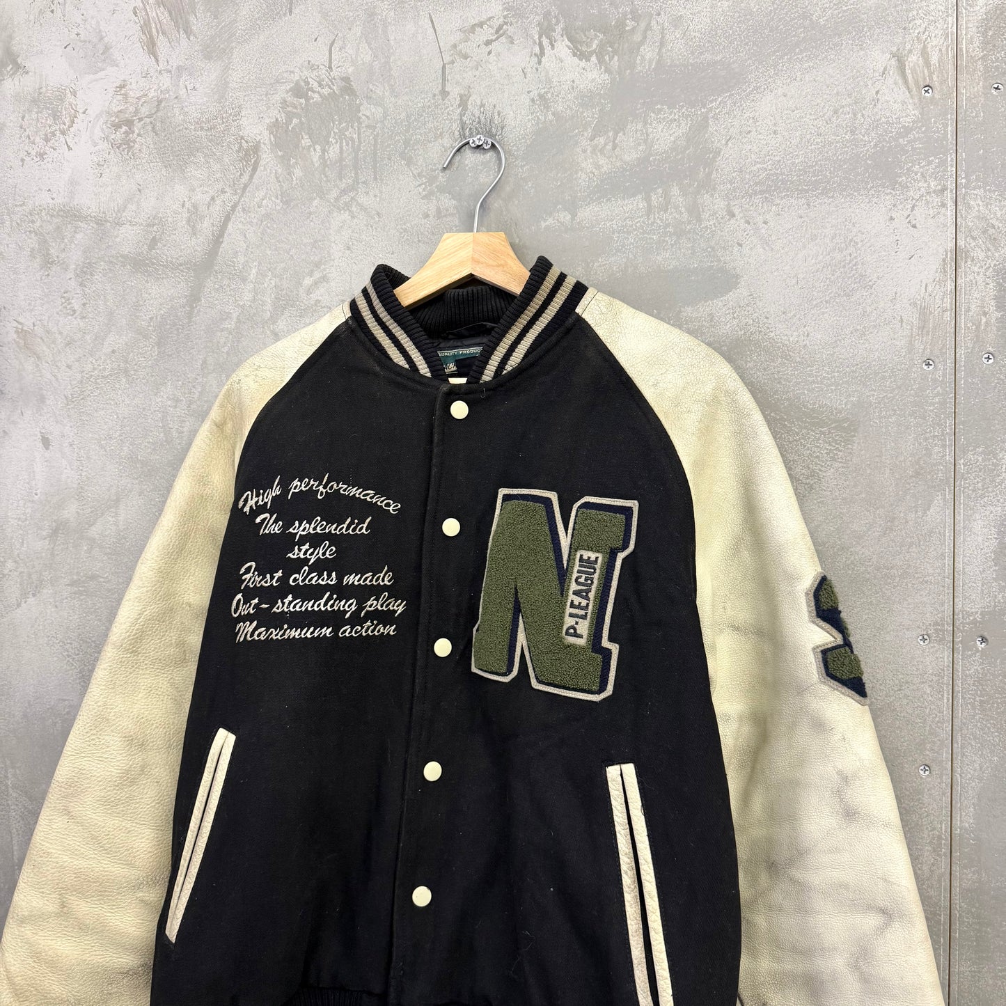 CRACK Sporting goods ウールスタジャン 牛皮 レザー