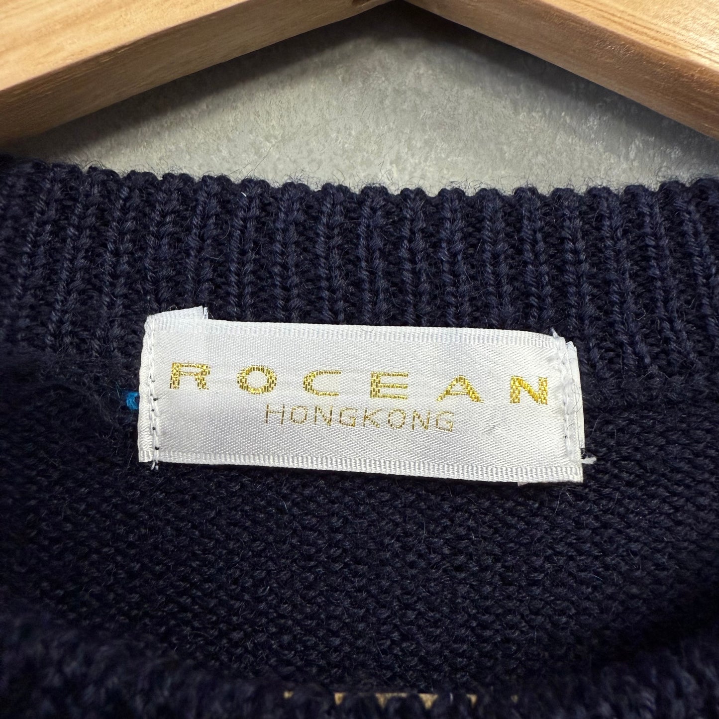 90's ROCEAN 3D ニット セーター クレイジーパターン 昭和レトロ